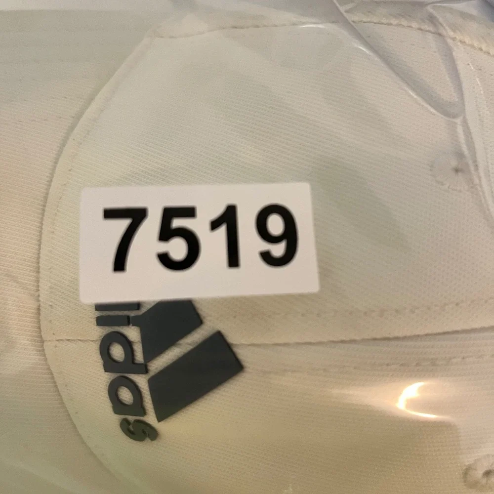 Adidas Baseball Cap Mens OSFM White Black Logo‎ Adjustable Strap Hat